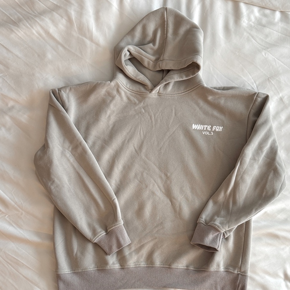 White fox Taupe Hoodie